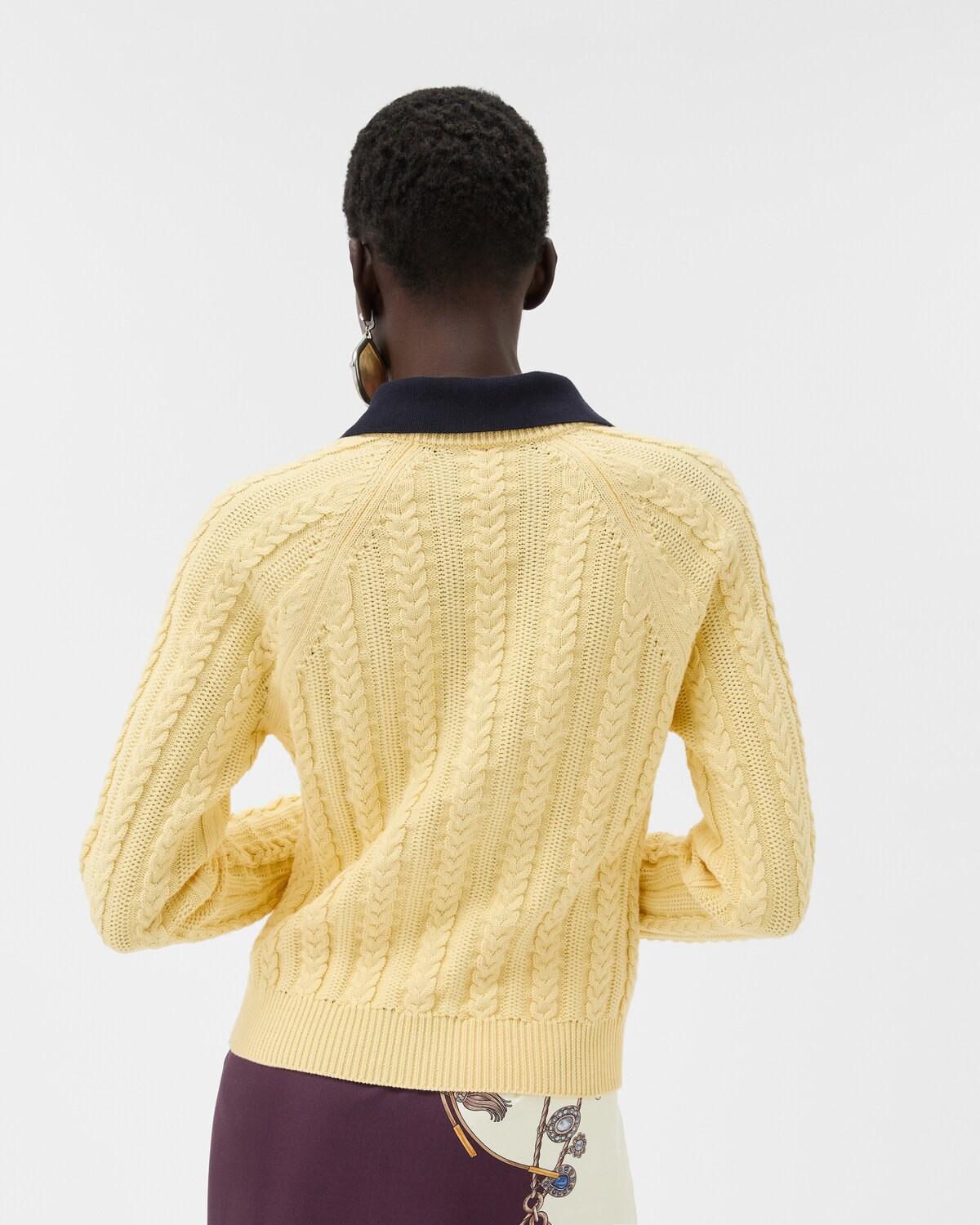 Cotton Cable Knit Polo - Image 3