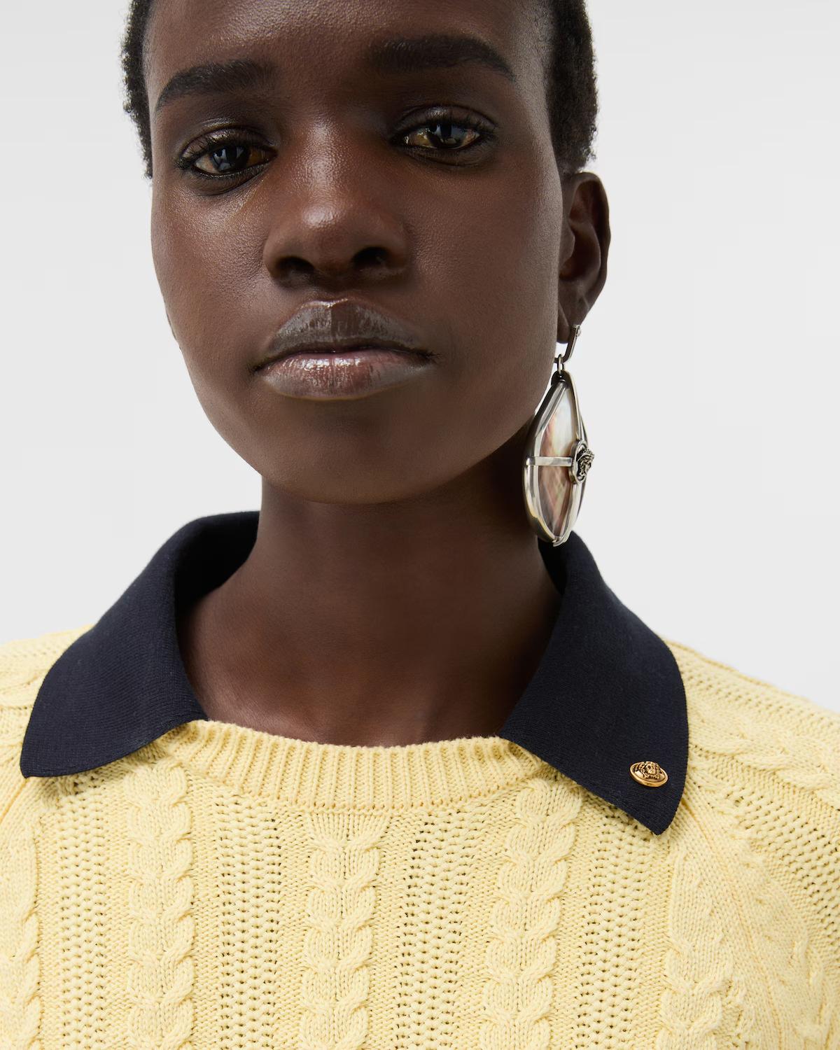Cotton Cable Knit Polo - Image 5