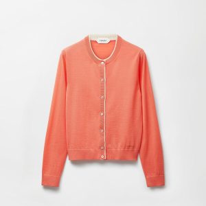 Embroidered Wool Knit Cardigan