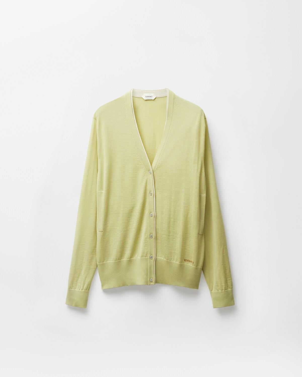 Embroidered Wool Knit Cardigan