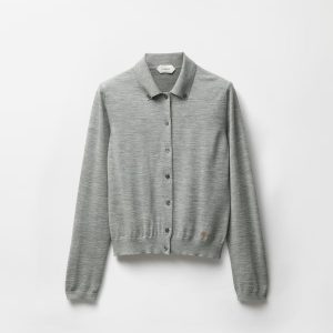 Embroidered Wool Knit Cardigan