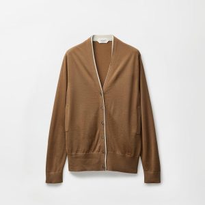 Embroidered Wool Knit Cardigan