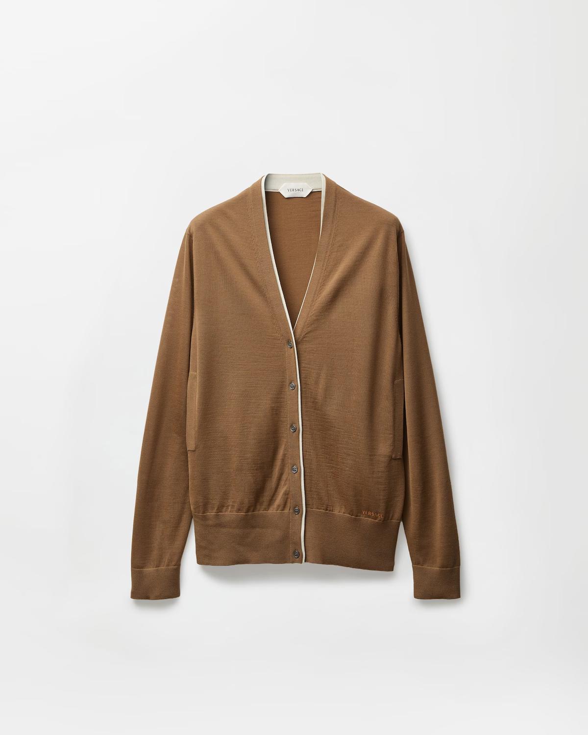 Embroidered Wool Knit Cardigan