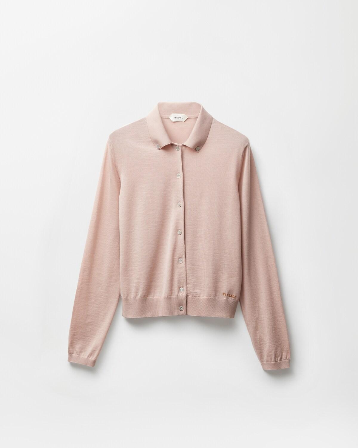 Embroidered Wool Knit Cardigan