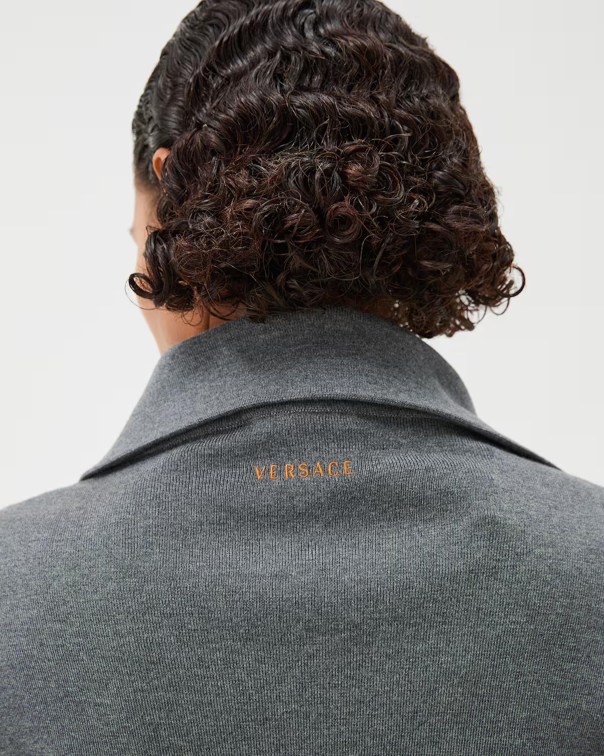 Intarsia-Wool & Leather Patchwork Zip Sweatshirt - Image 5