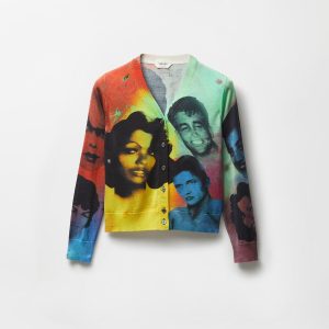 Printed Silk Knit Cardigan