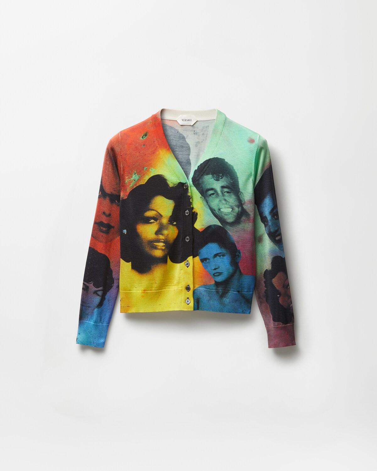 Printed Silk Knit Cardigan