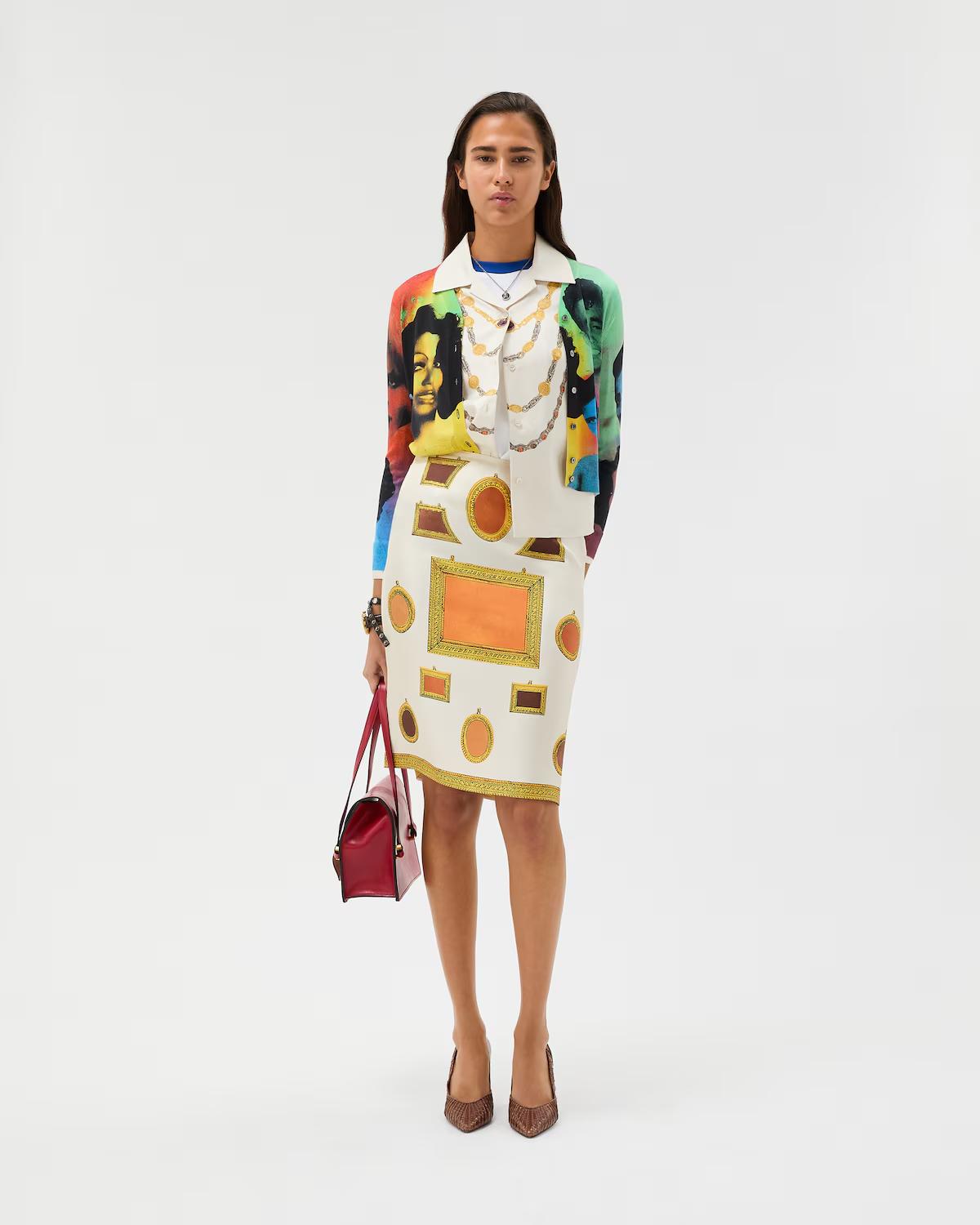 Printed Silk Knit Cardigan - Image 6