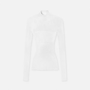 Merino Wool Fitted Ribbed Knit Top