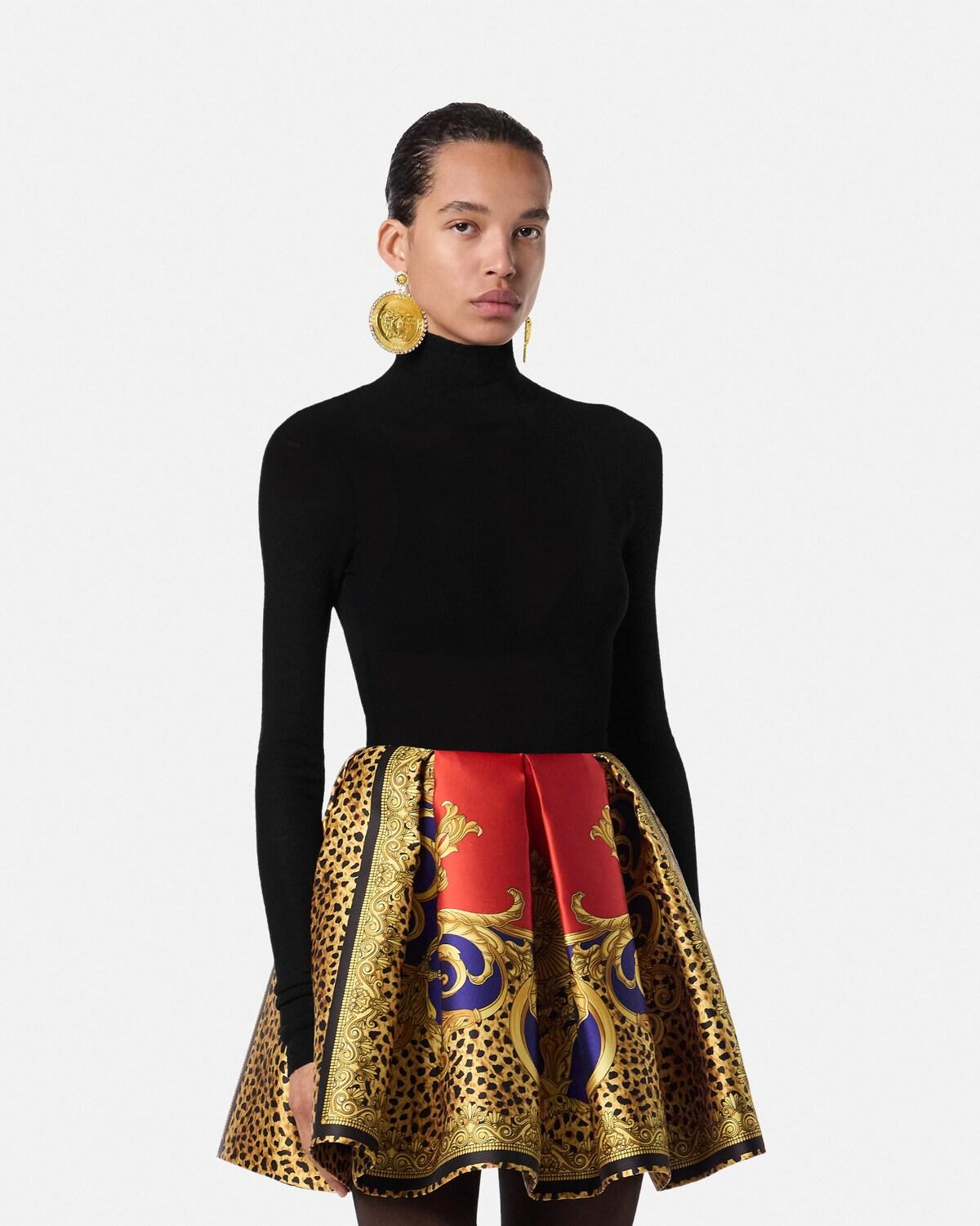 Wool Ribbed Knit Turtleneck Top - Image 4