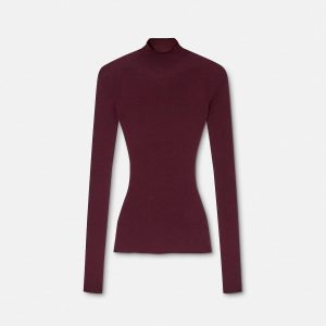 Merino Wool Fitted Ribbed Knit Top