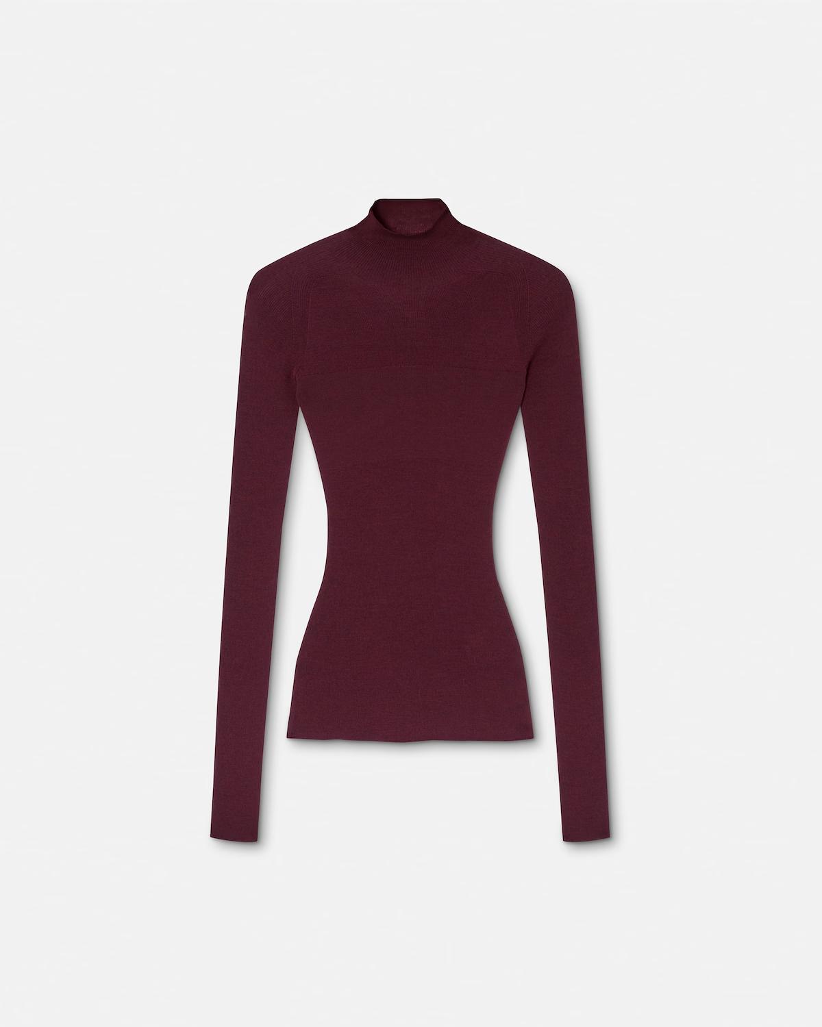 Merino Wool Fitted Ribbed Knit Top