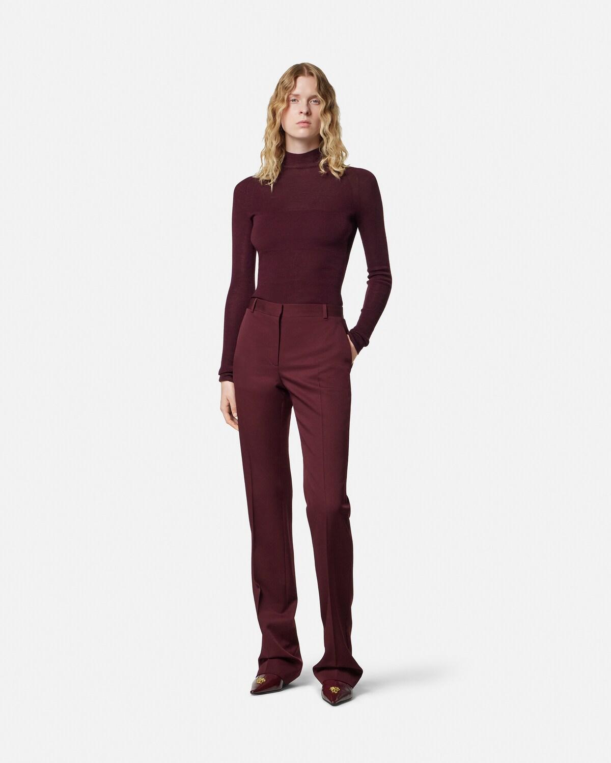 Merino Wool Fitted Ribbed Knit Top - Image 2