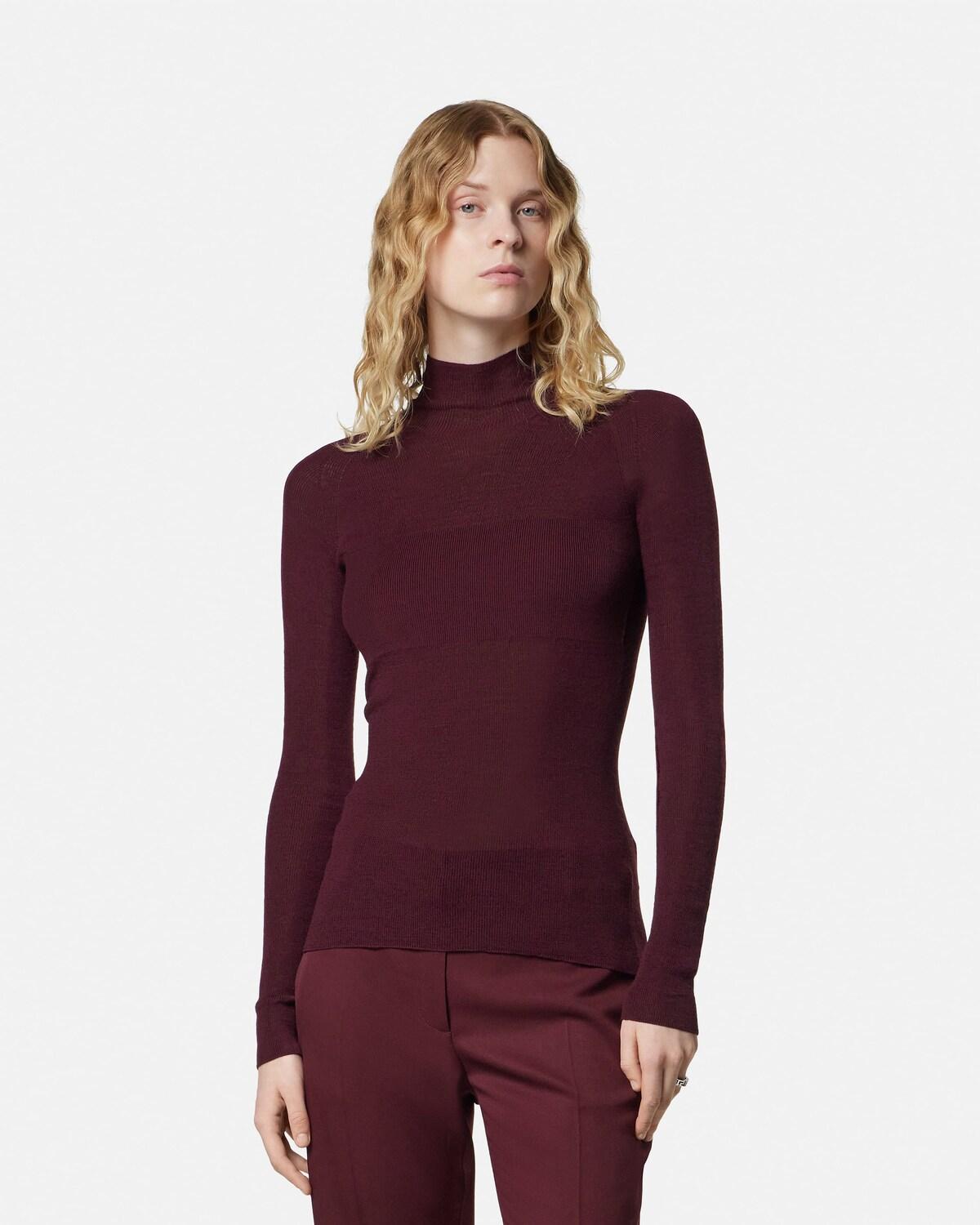 Merino Wool Fitted Ribbed Knit Top - Image 4