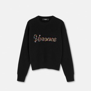 Embroidered Wool Knit Sweater