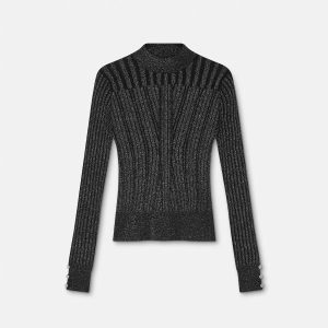 Lurex-Blend Ribbed Knit Top