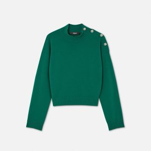 Wool-Cashmere Knit Boxy Sweater
