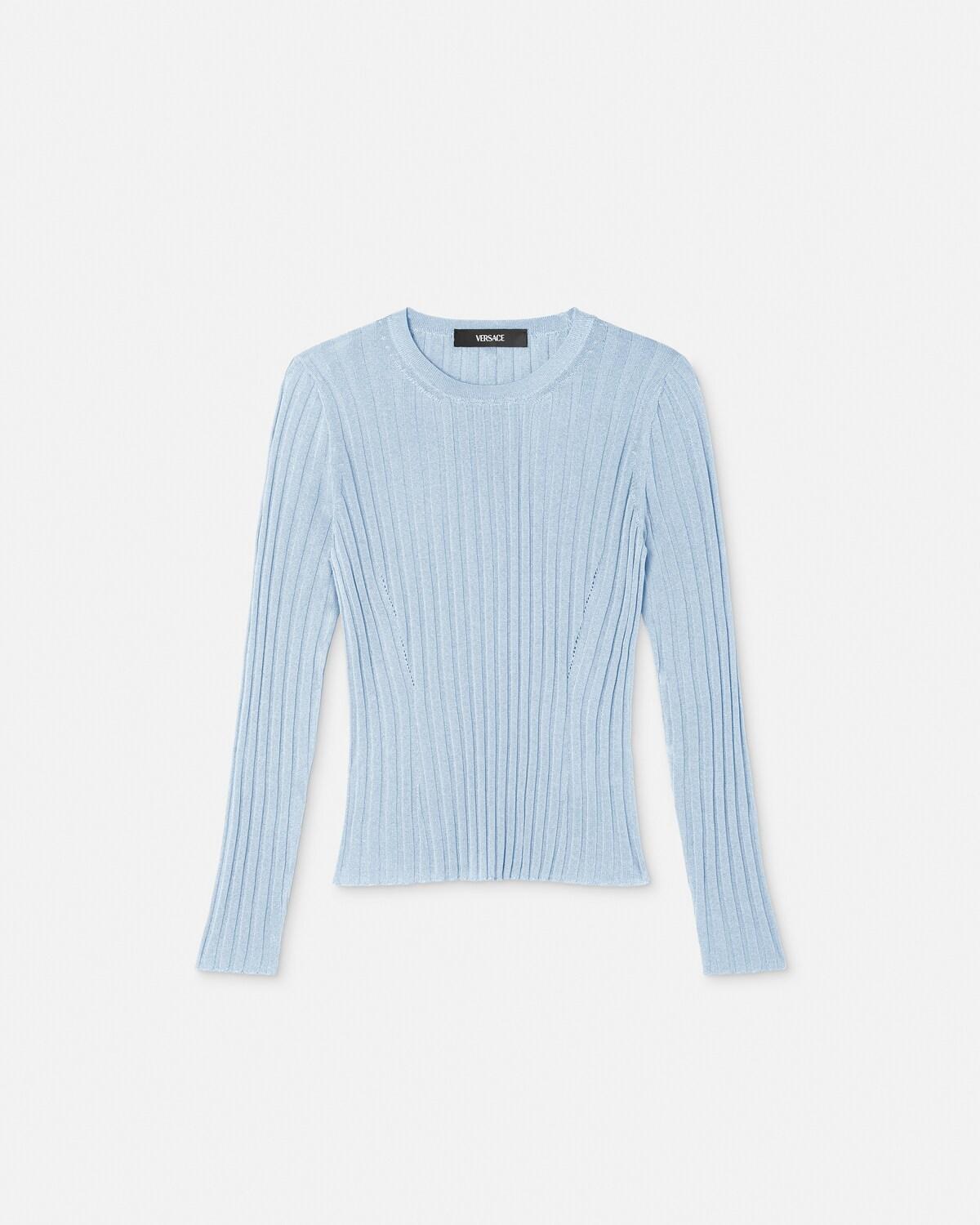 Ribbed Knit Viscose-Blend Crewneck Top