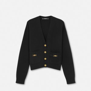 Cashmere-Wool Knit Boxy Cardigan