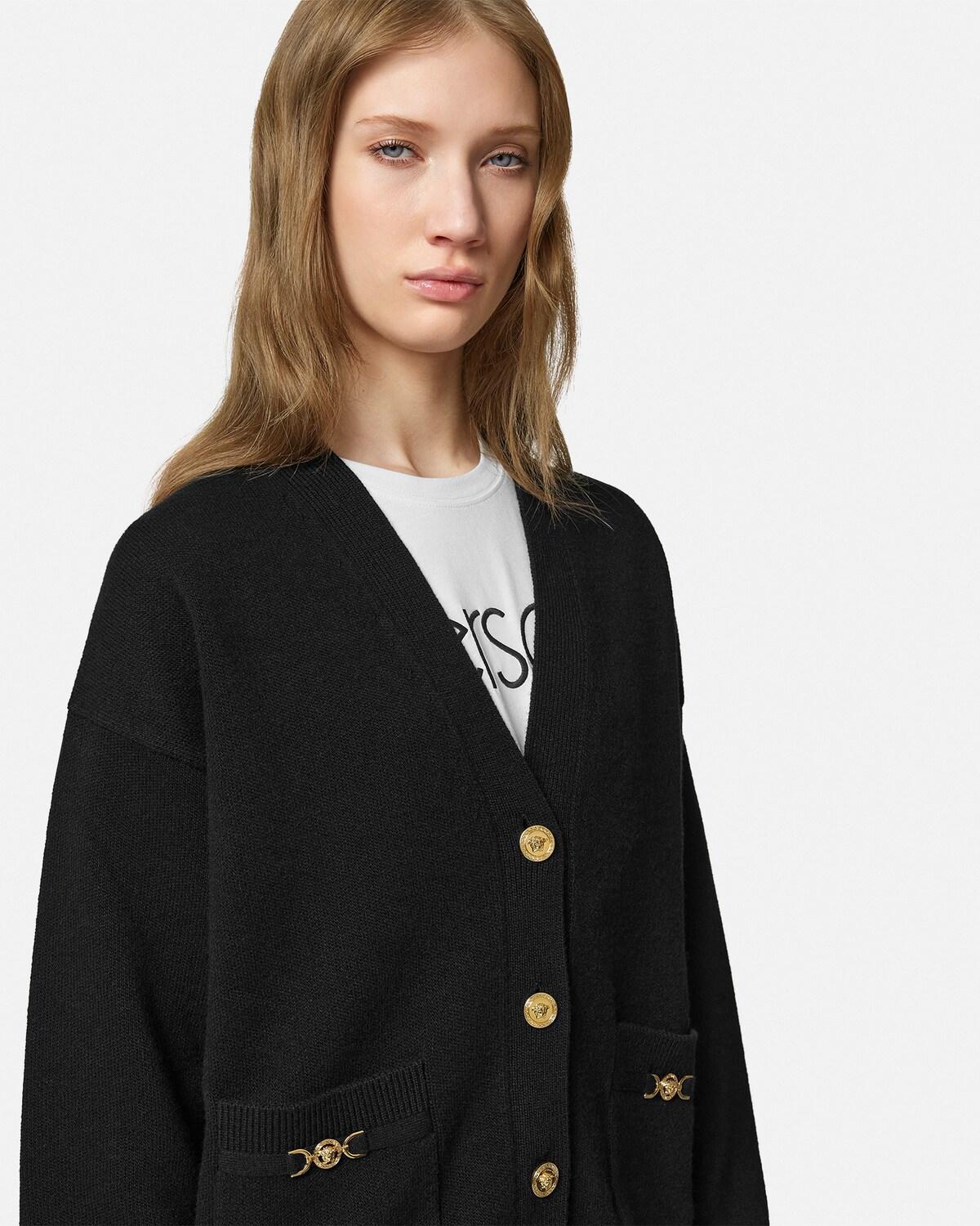 Cashmere-Wool Knit Boxy Cardigan - Image 3