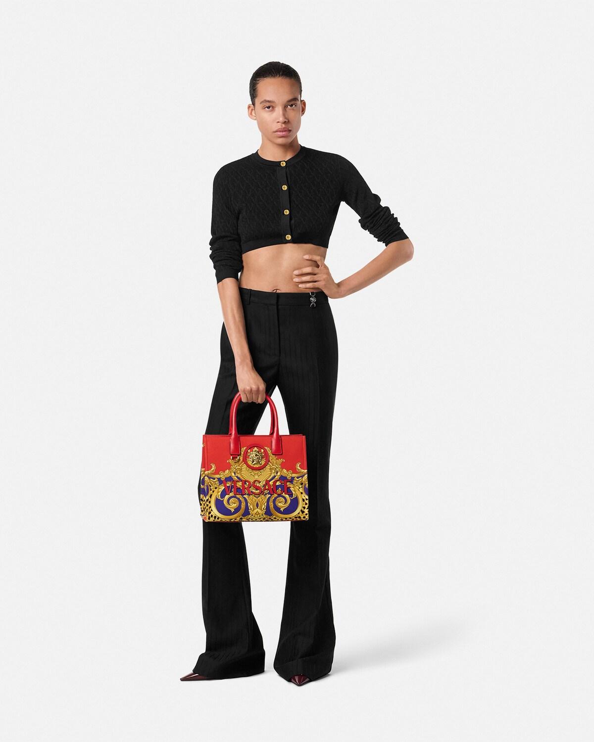 Jacquard Stretch Viscose Knit Crop Cardigan - Image 2