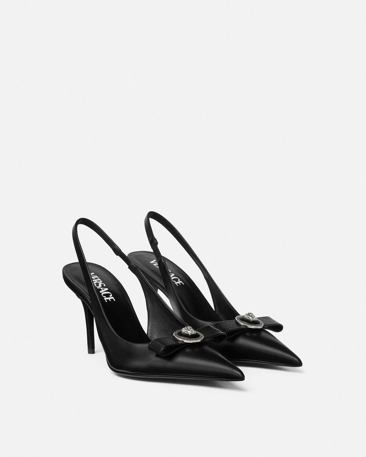 Gianni Ribbon Leather Slingbacks 85 mm - Image 2