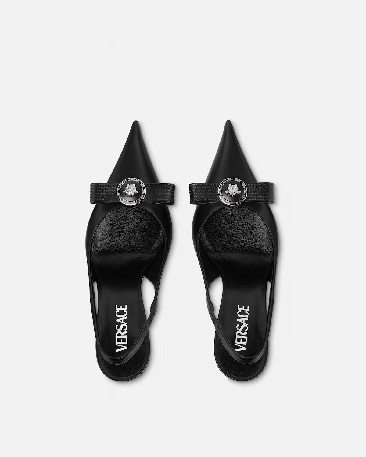 Gianni Ribbon Leather Slingbacks 85 mm - Image 4