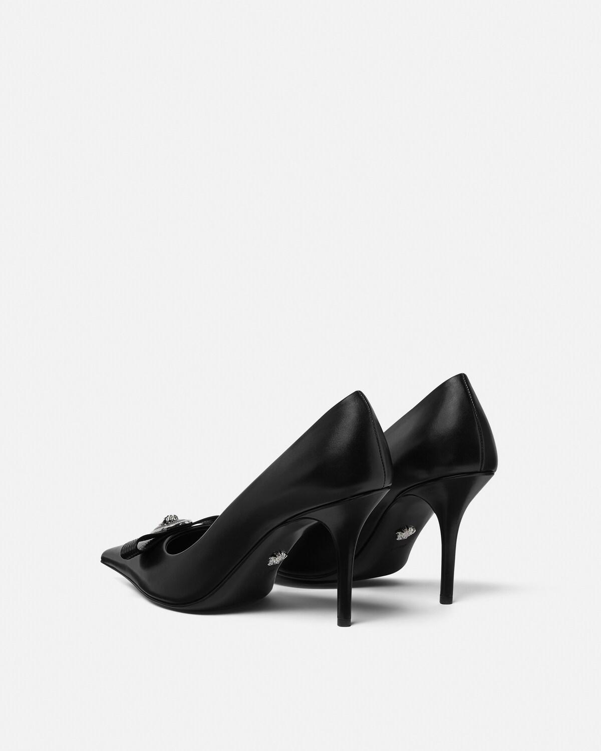 Gianni Ribbon Leather Pumps 85 mm - Image 3