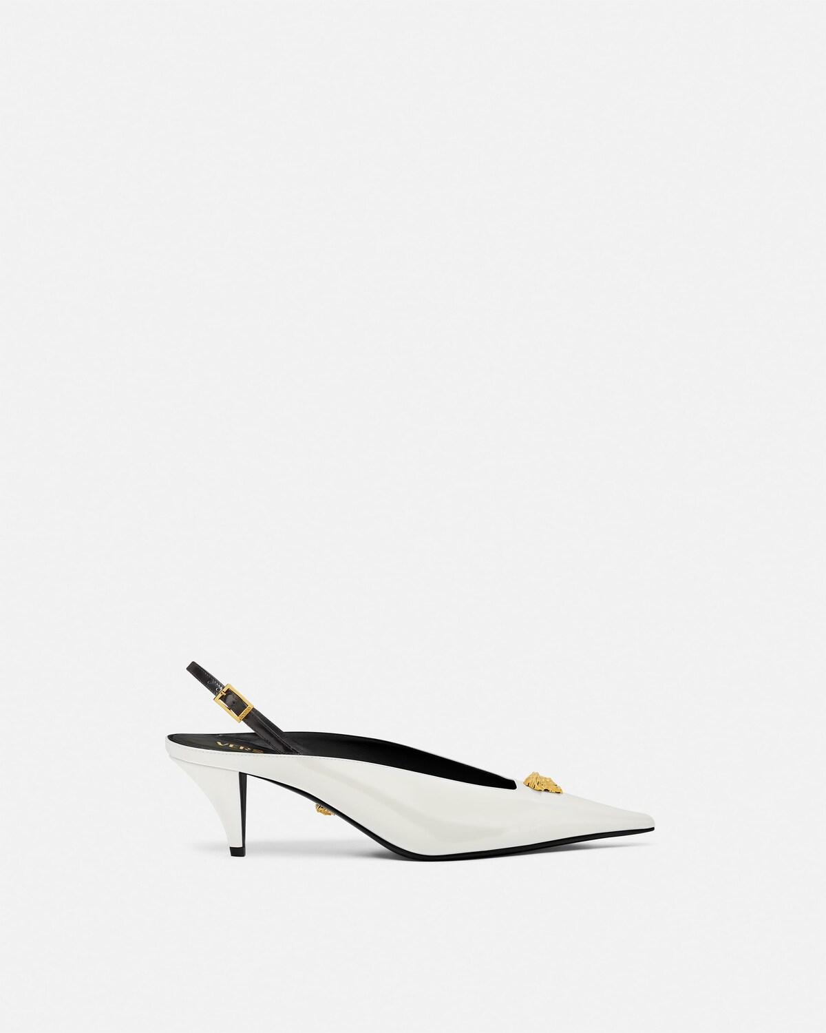 La Medusa Leather Slingbacks 55 mm