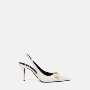 Gianni Ribbon Leather Slingbacks 85 mm