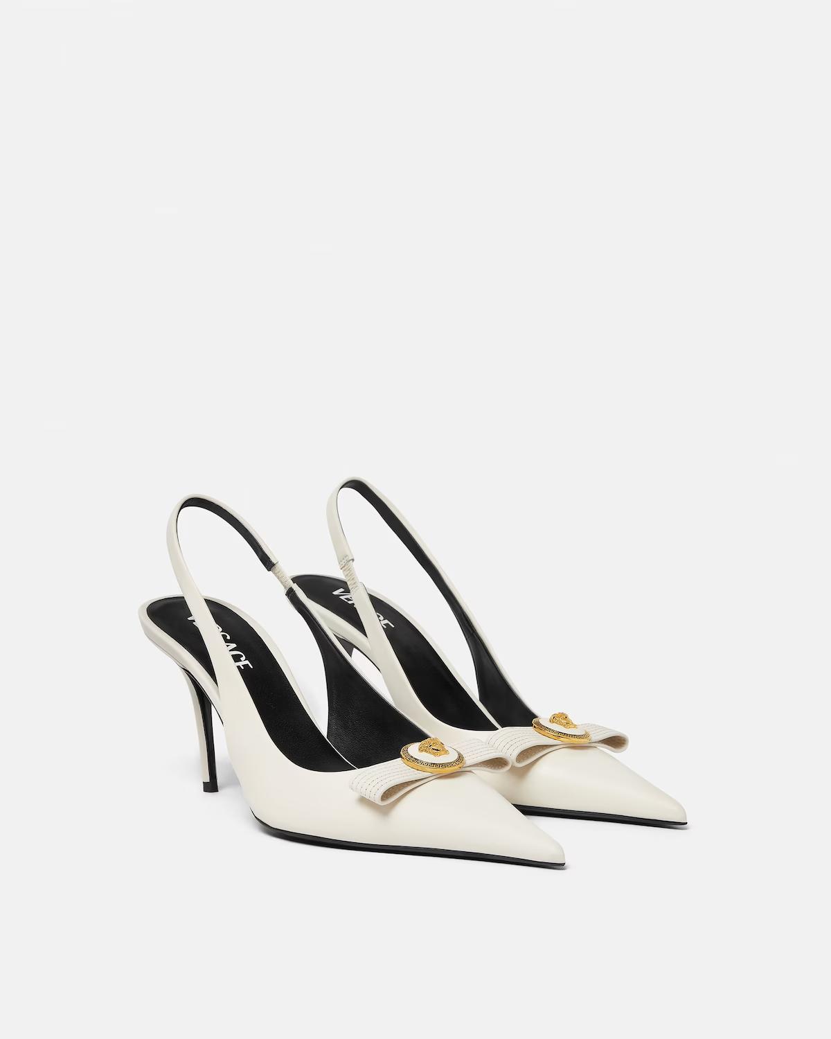 Gianni Ribbon Leather Slingbacks 85 mm - Image 2