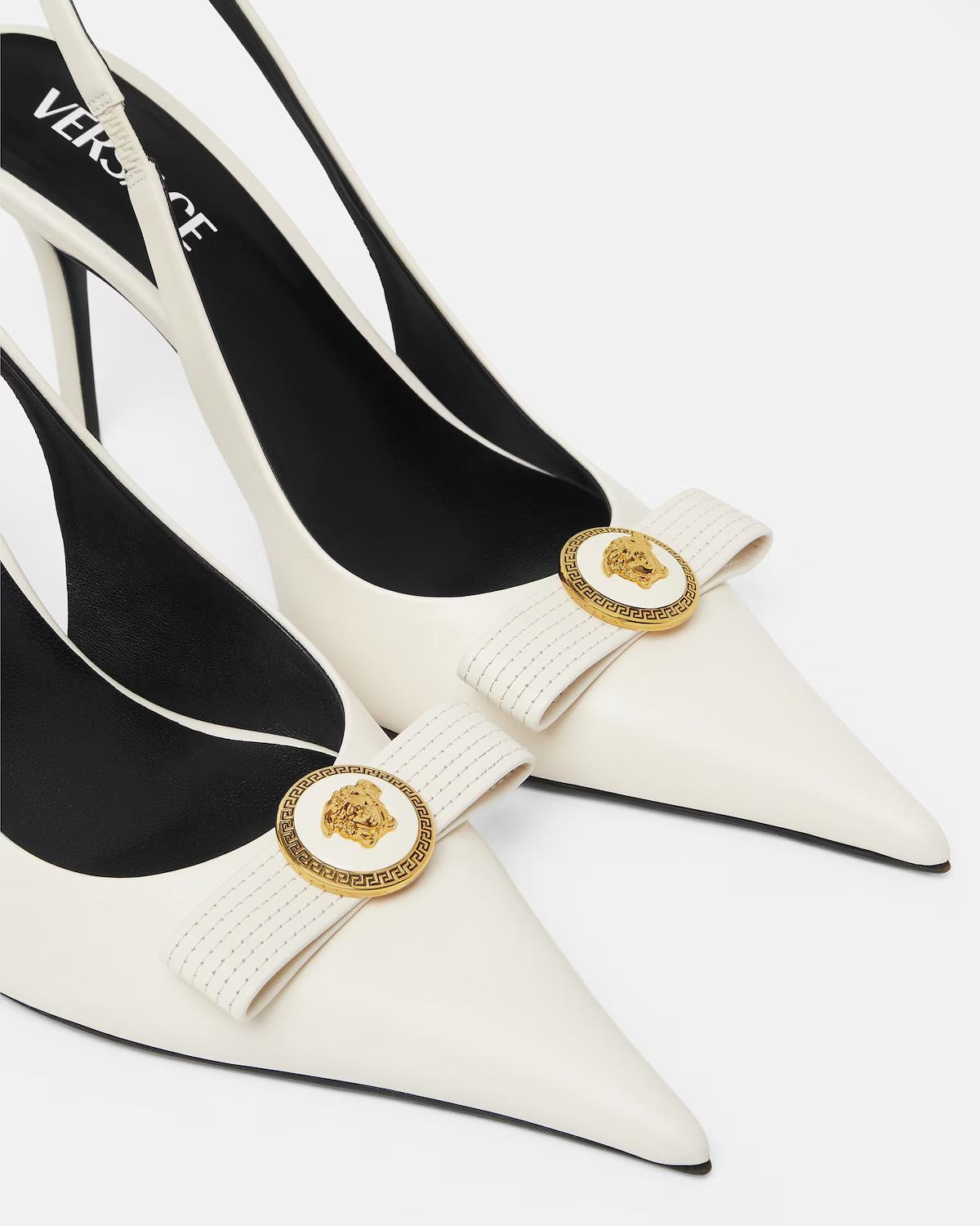 Gianni Ribbon Leather Slingbacks 85 mm - Image 5