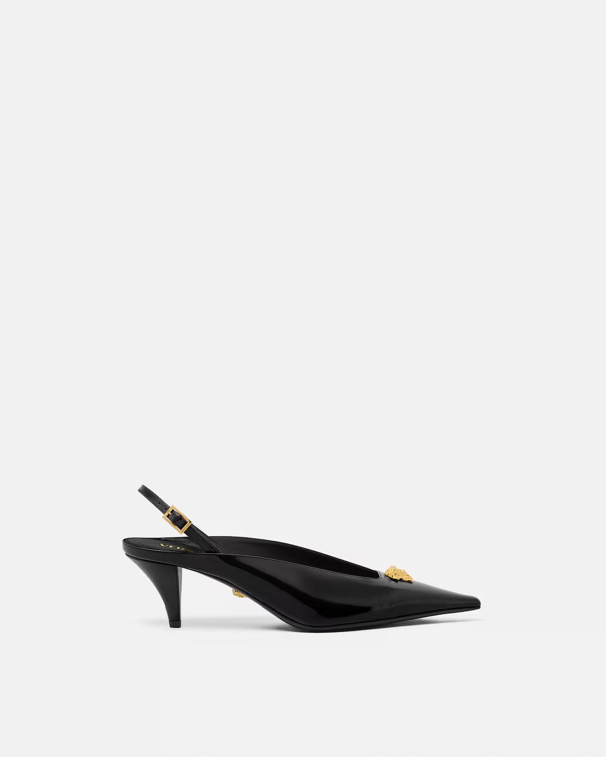 La Medusa Leather Slingbacks 55 mm