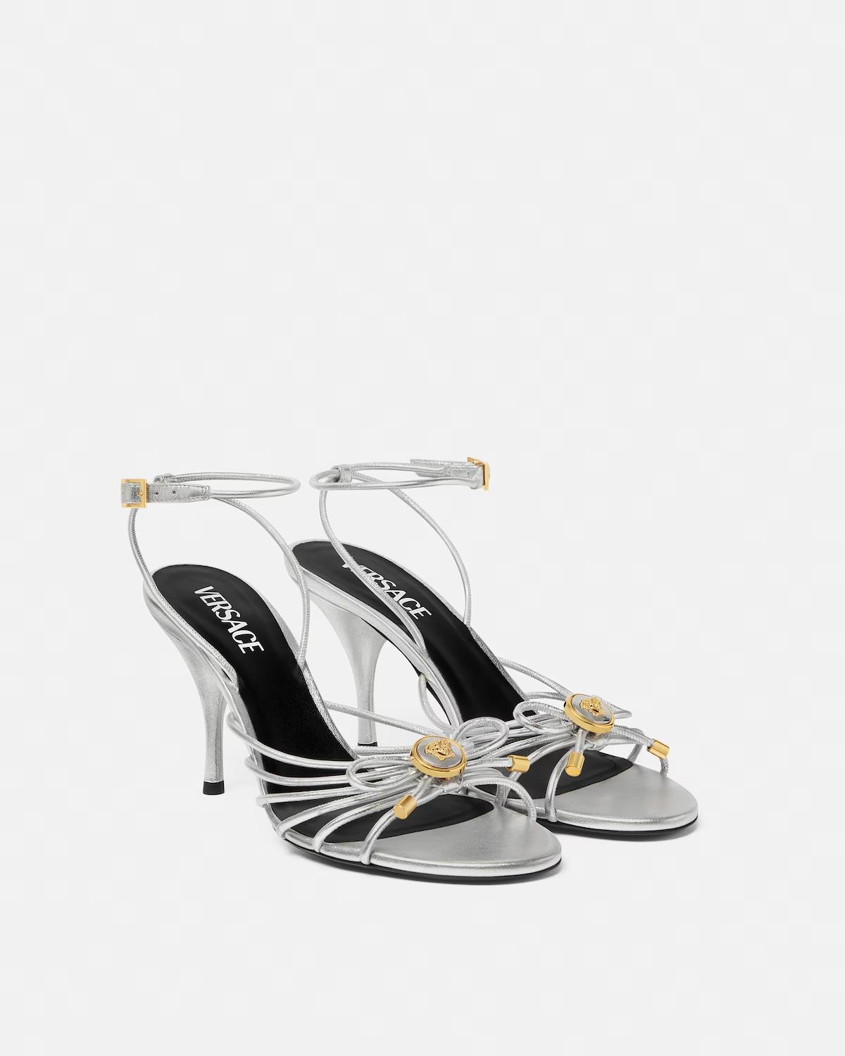 Opera Bow Metallic Sandals 85 mm - Image 2