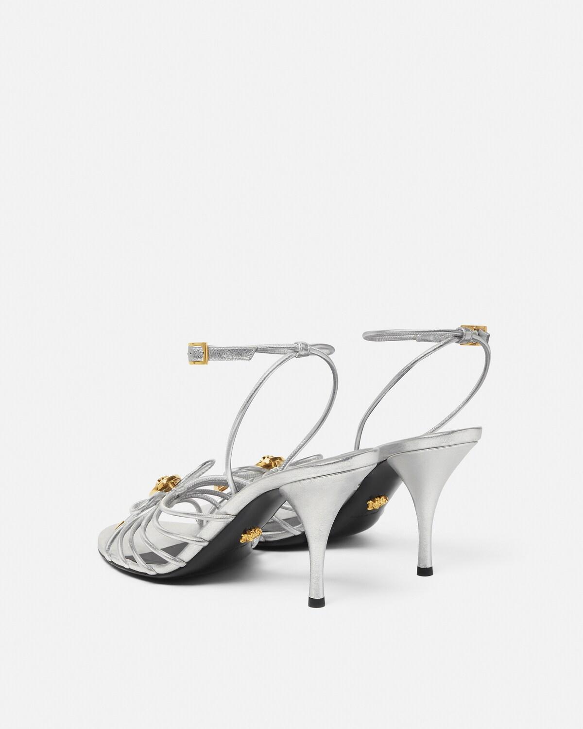 Opera Bow Metallic Sandals 85 mm - Image 3