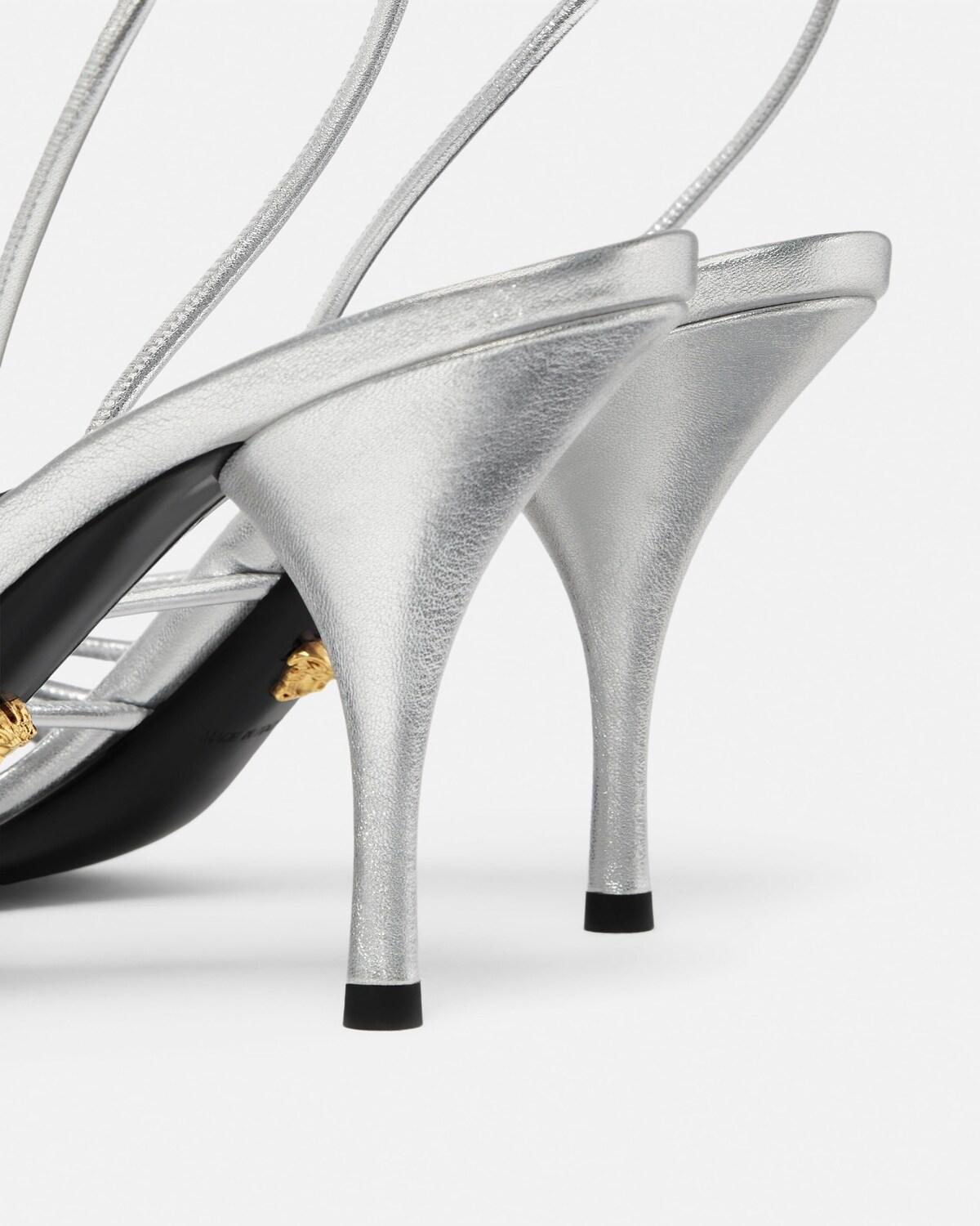 Opera Bow Metallic Sandals 85 mm - Image 5