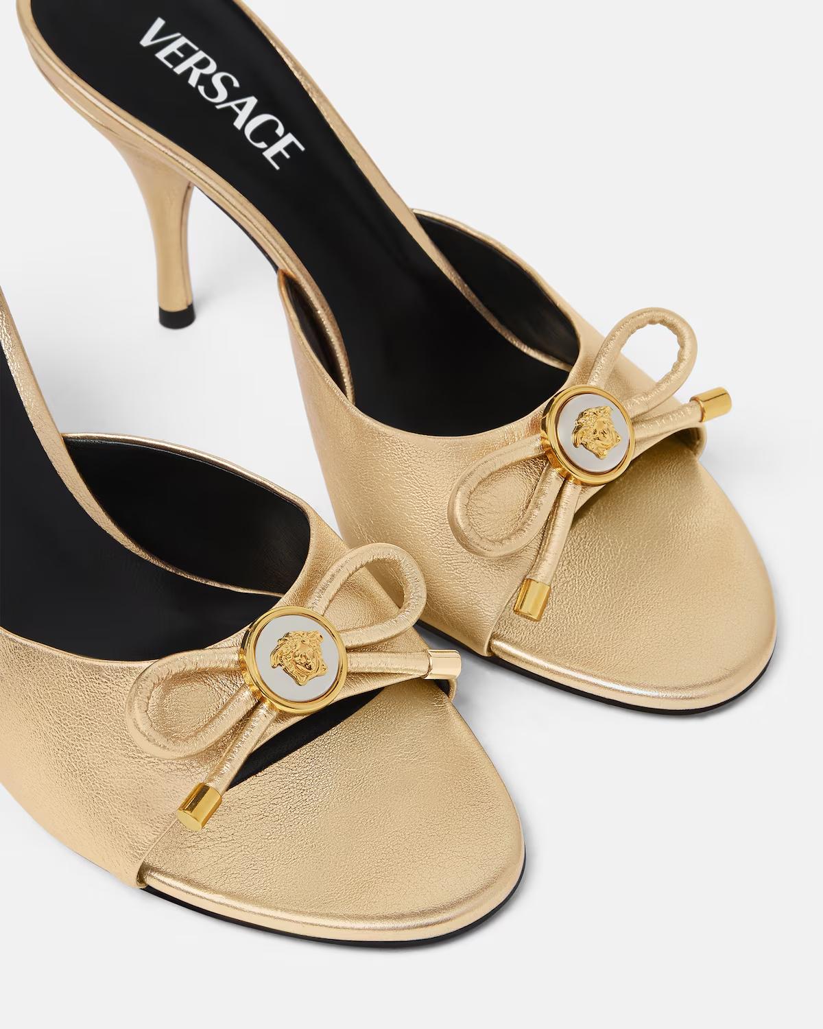 Opera Bow Metallic Mules 85mm - Image 5