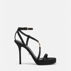 Medusa '95 Embellished Satin Sandals 115 mm