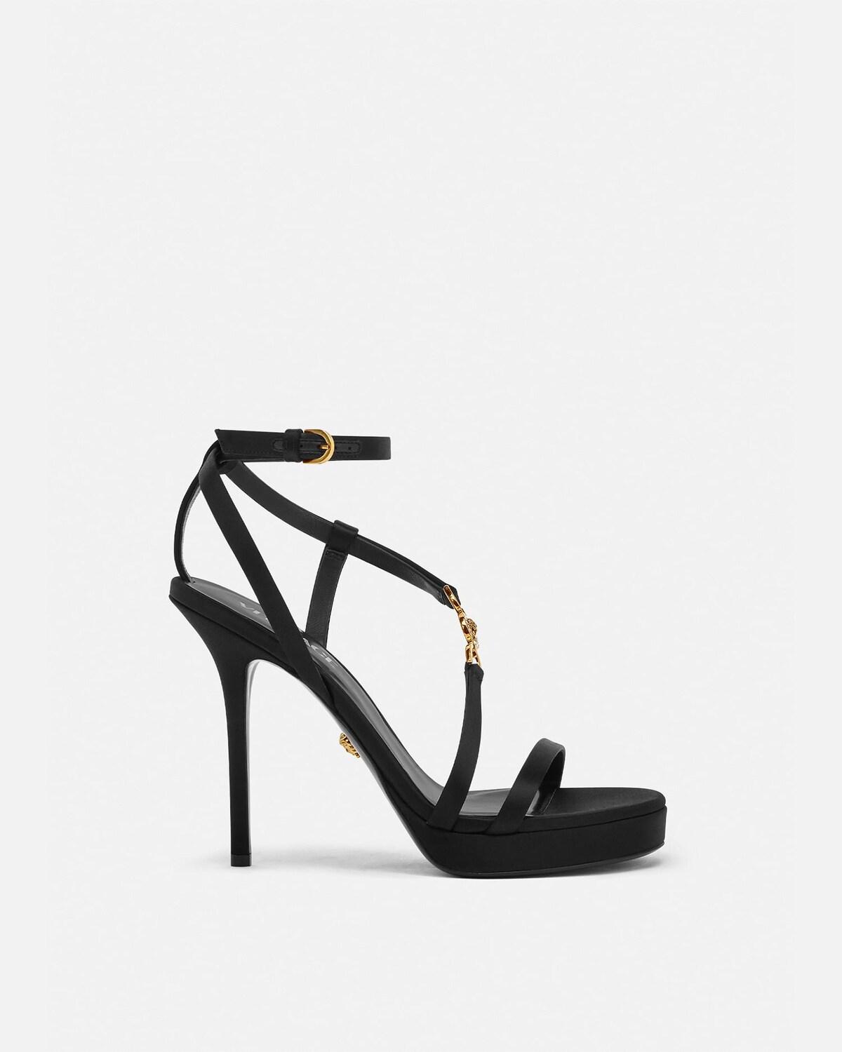 Medusa '95 Embellished Satin Sandals 115 mm
