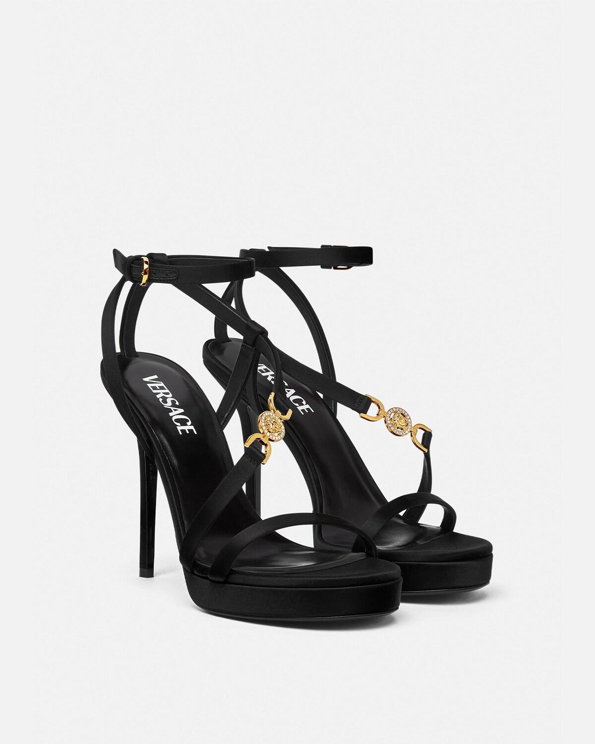 Medusa '95 Embellished Satin Sandals 115 mm - Image 2