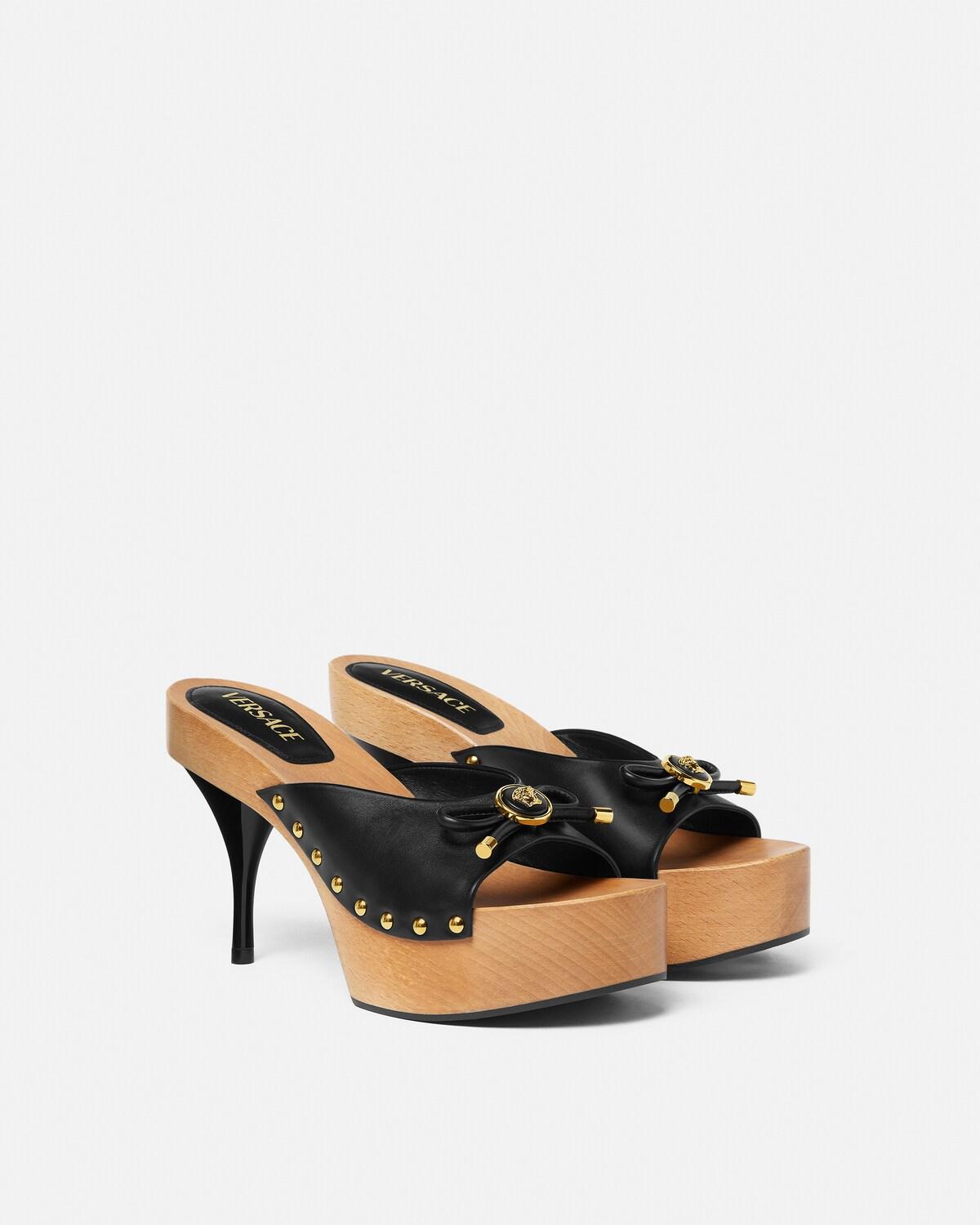 Opera Bow Leather Clogs 110 mm - Image 2