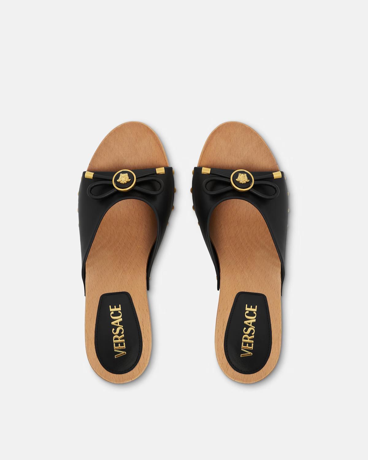 Opera Bow Leather Clogs 110 mm - Image 3