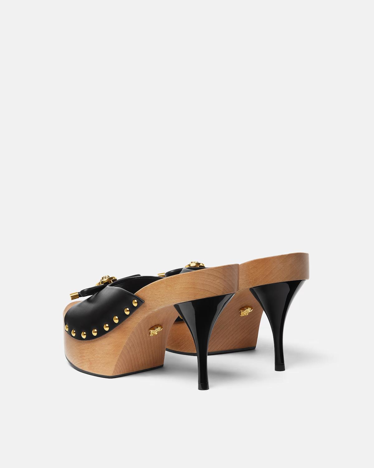 Opera Bow Leather Clogs 110 mm - Image 4