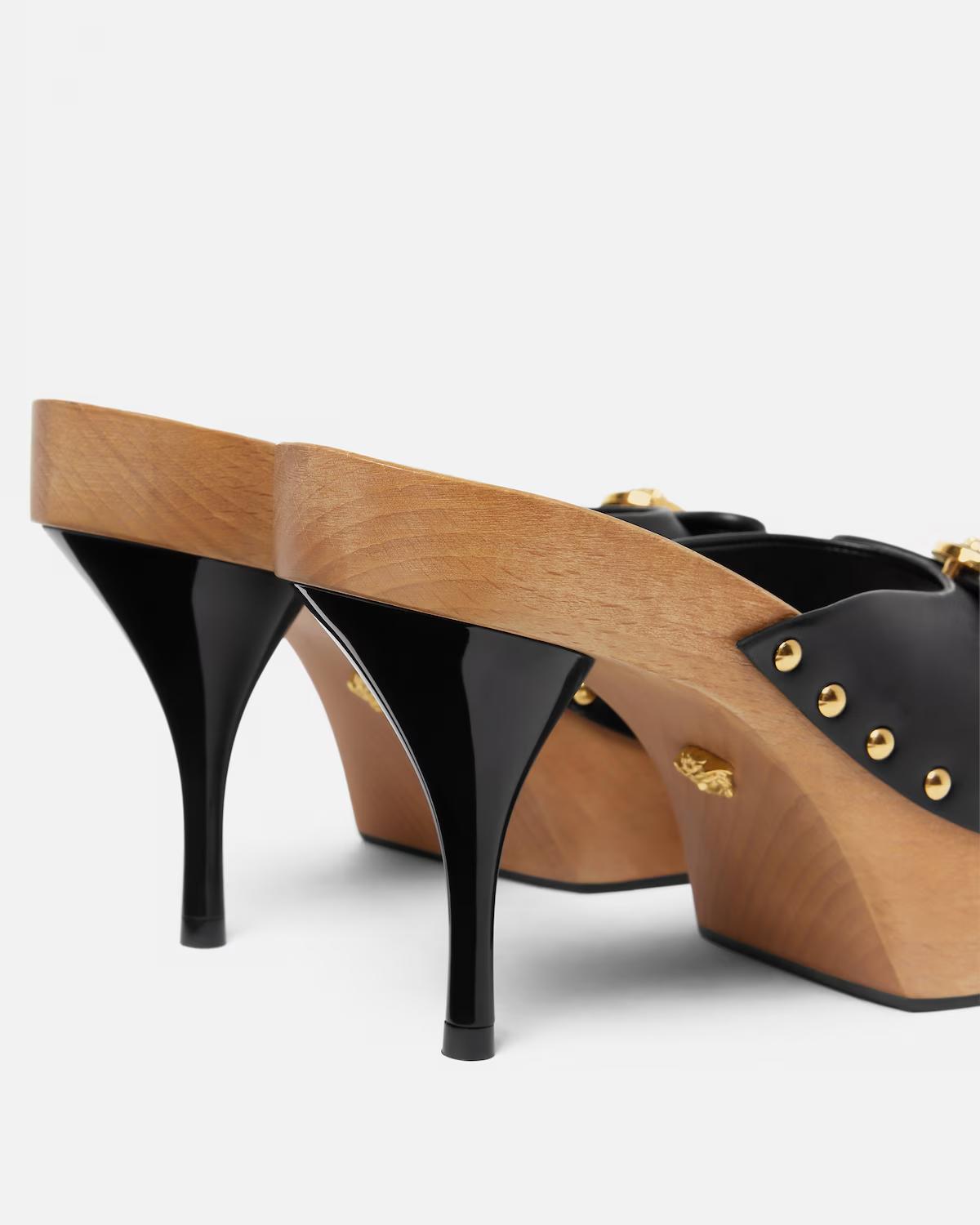 Opera Bow Leather Clogs 110 mm - Image 5