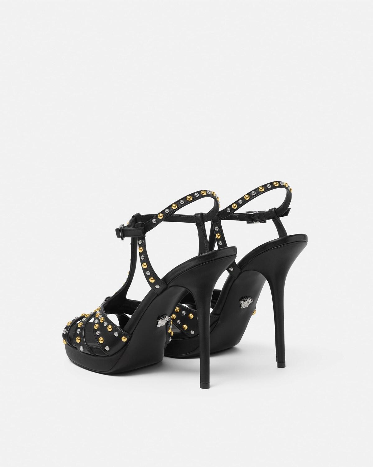 V Embellished Leather Sandals 120 mm - Image 3