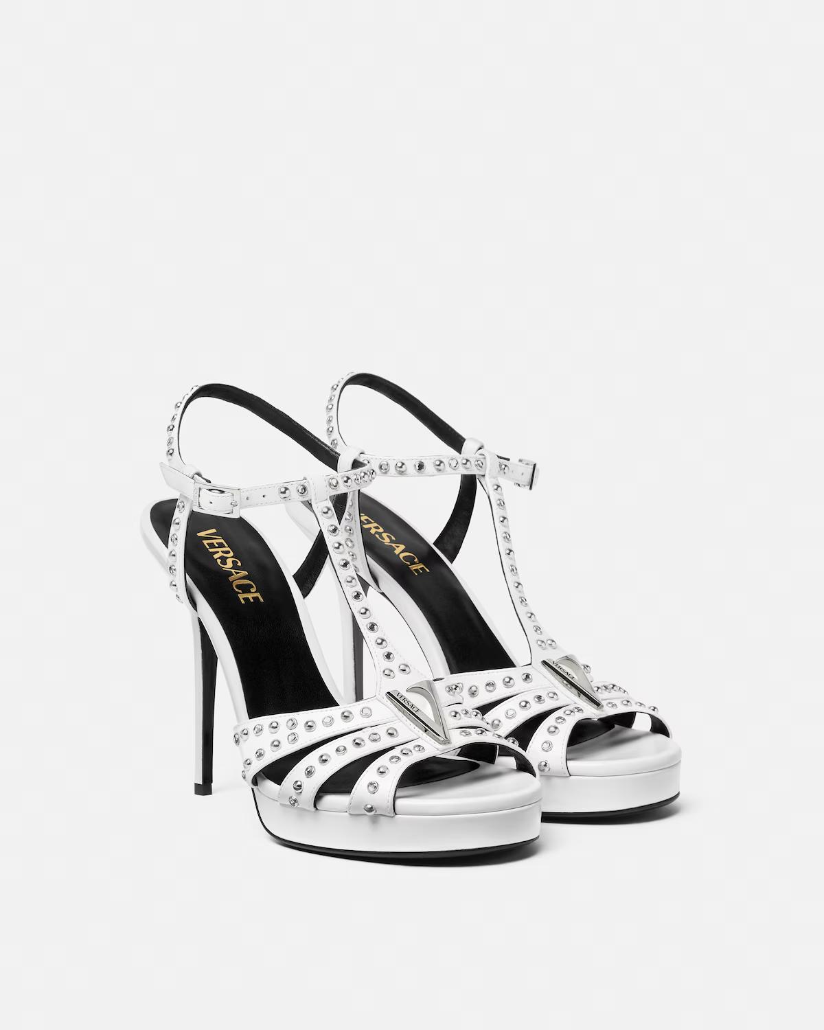V Embellished Leather Sandals 115 mm - Image 2