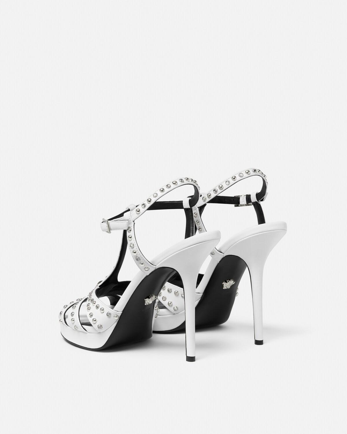 V Embellished Leather Sandals 115 mm - Image 3