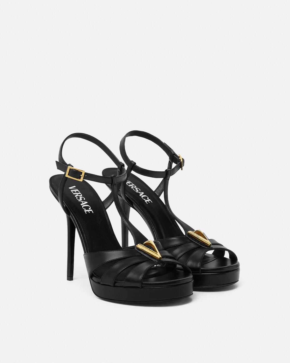 V Leather Sandals 115 mm - Image 2
