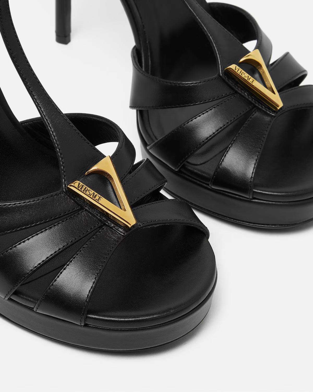 V Leather Sandals 115 mm - Image 5
