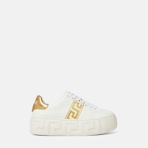 La Greca Embroidered Platform Sneakers